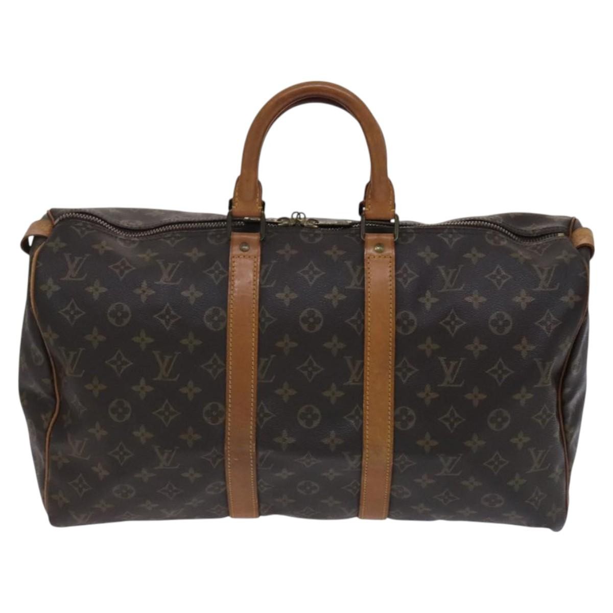 Louis Vuitton Keepall Bag Monogram Canvas, BROWN, CANVAS, Travel bag