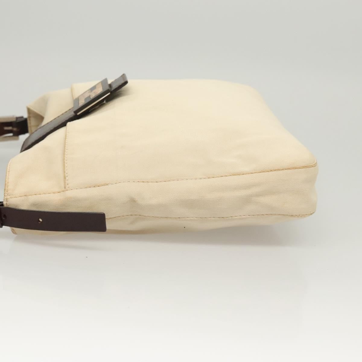 Fendi Vintage FF Buckle Shoulder Bag Canvas, WHITE, CANVAS, Shoulder bag