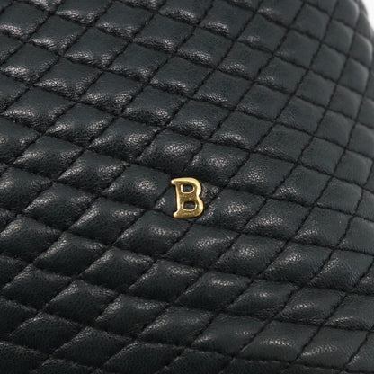 Bally Vintage Chain Shoulder Bag Quilted Leather, NAVY, LEATHER, Shoulder bag