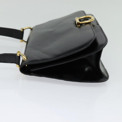 Celine Flap Shoulder Bag Leather, BLACK, LEATHER, Shoulder bag