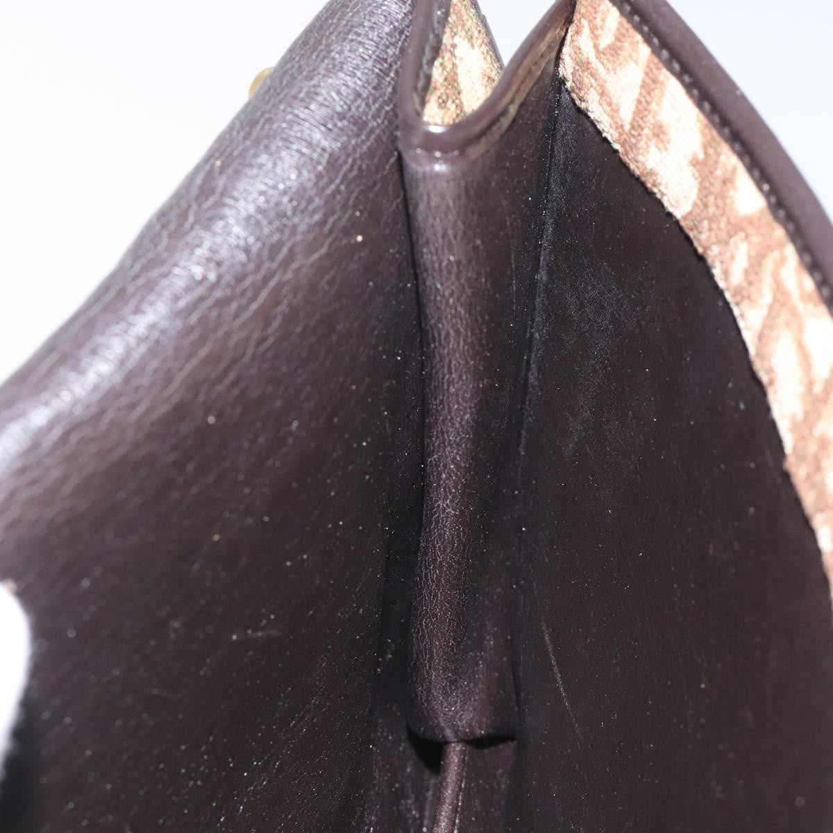 Christian Dior Vintage Trotter Flap Shoulder Bag Canvas, BROWN, CANVAS, Shoulder bag