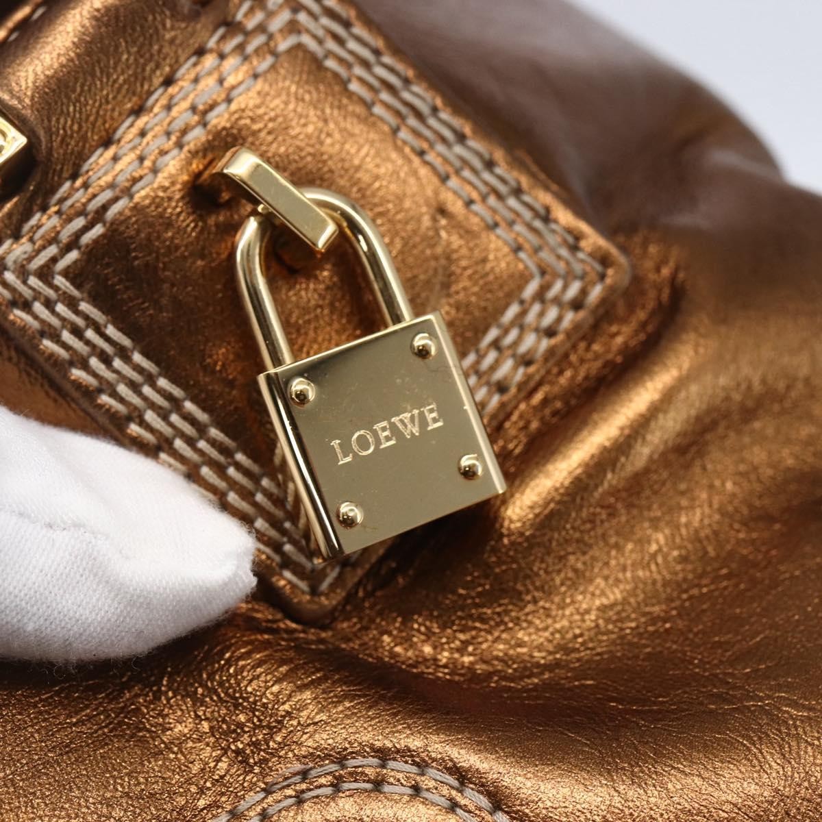 Loewe Vintage Anagram Tote Leather, METALLIC, LEATHER, Tote bag