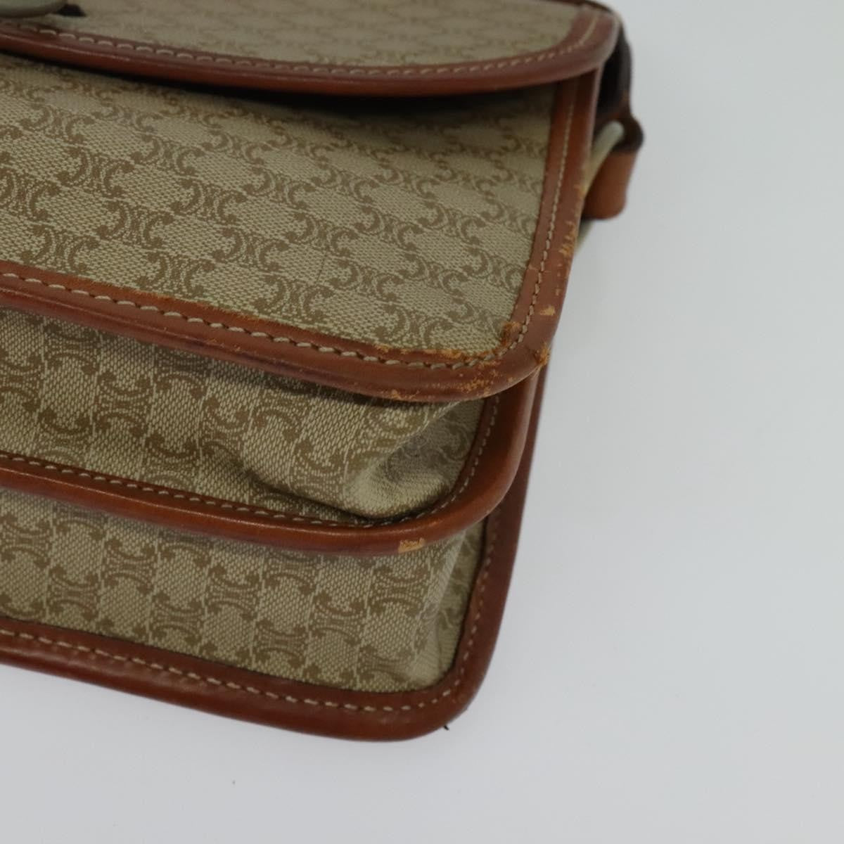 Celine Macadam Shoulder Bag PVC Leather, BEIGE, CANVAS, Shoulder bag