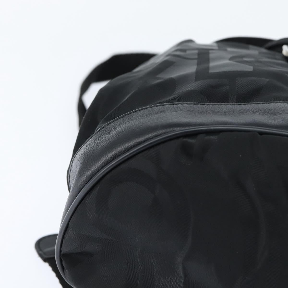 Salvatore Ferragamo Flap Buckle Backpack Printed Neoprene, BLACK, NYLON, Backpack