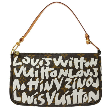 Louis Vuitton Pochette Accessoires Limited Edition Monogram Graffiti, BROWN, CANVAS, Clutche & pouche