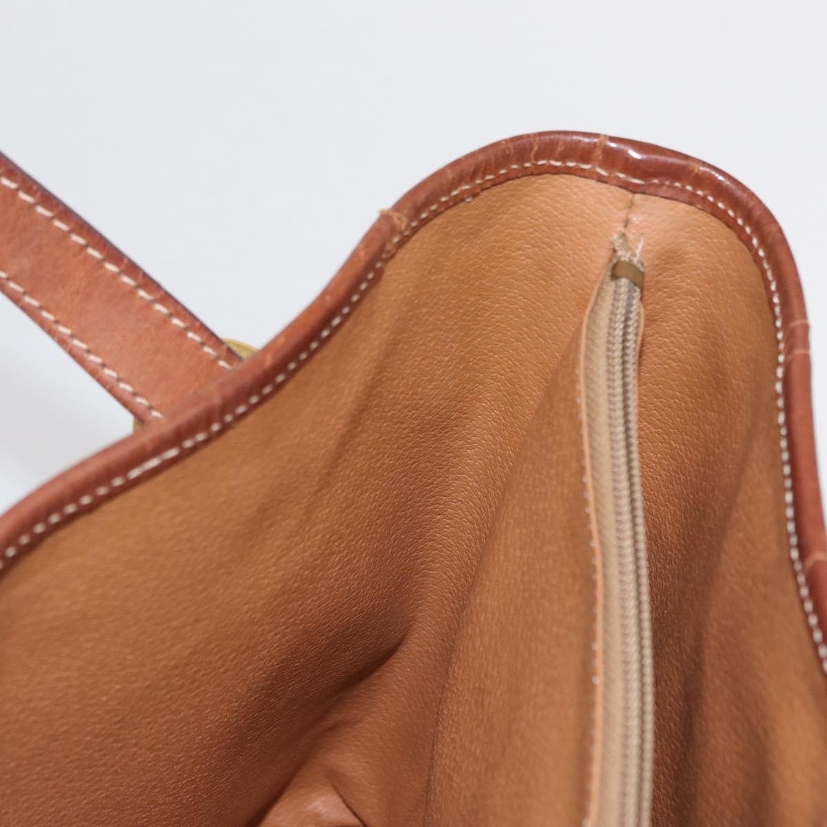 Celine Vintage Macadam Handbag Canvas and Leather, BROWN, CANVAS, Tote bag