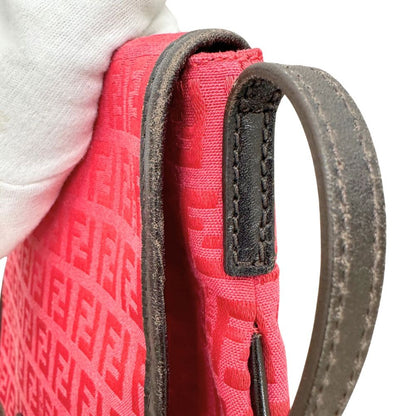 Fendi Flap Crossbody Bag Zucca Canvas, RED, CANVAS, Shoulder bag