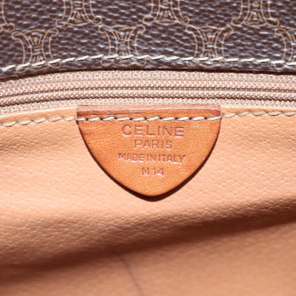 Celine Vintage Macadam Shoulder Bag Canvas and Leather, BROWN, CANVAS, Shoulder bag