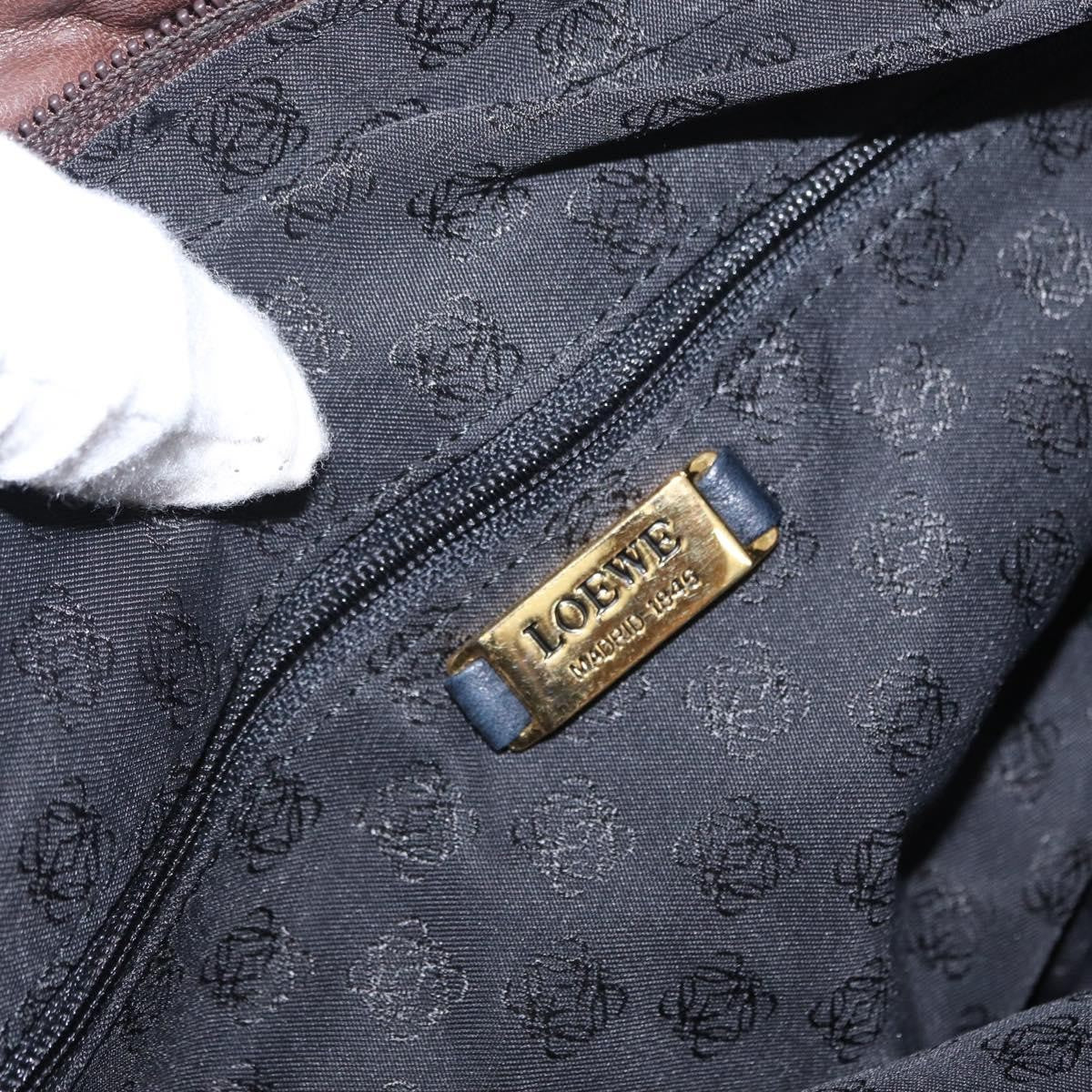 Loewe Anagram Shoulder Bag Leather, BROWN, LEATHER, Shoulder bag