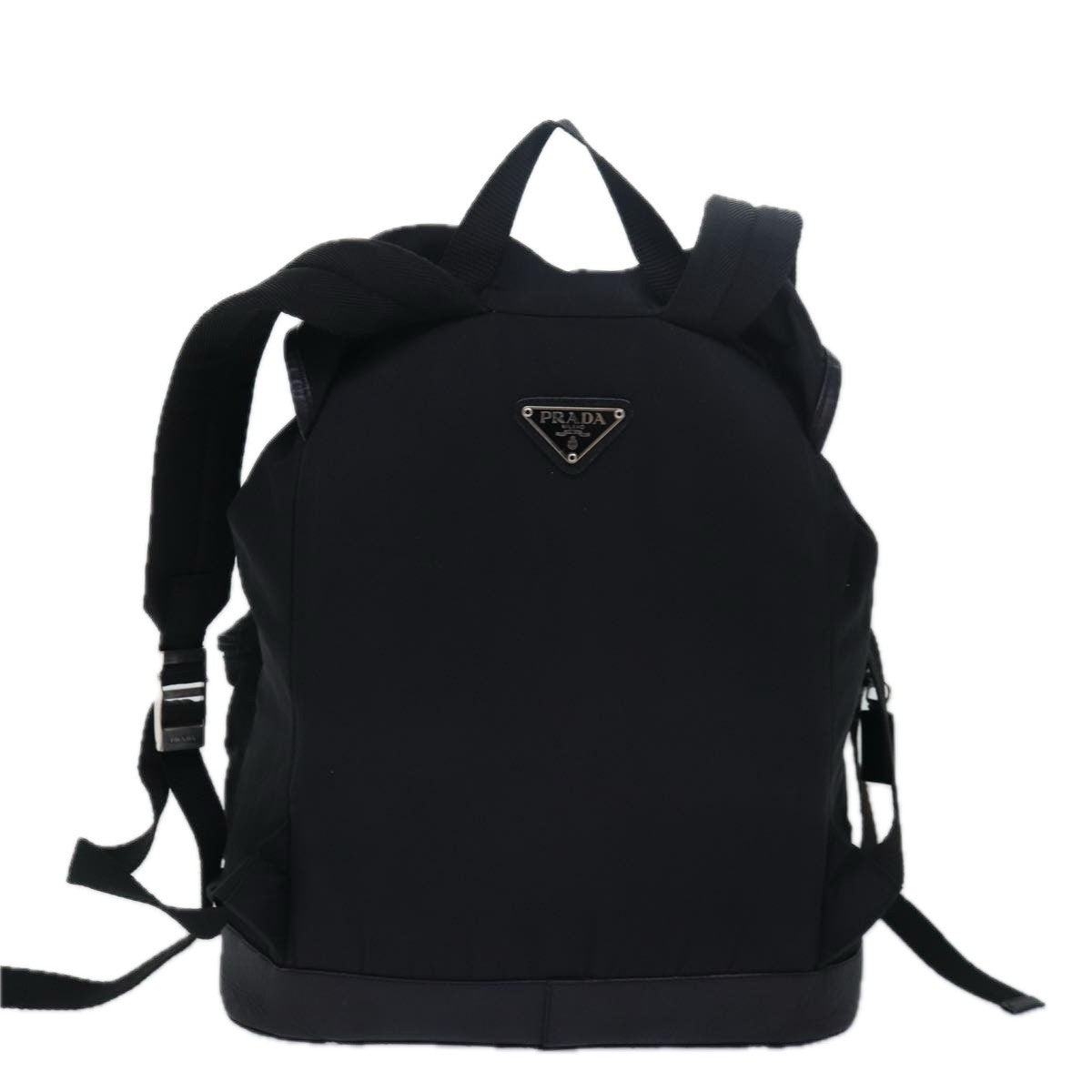 Prada Double Front Pocket Backpack Tessuto, BLACK, NYLON, Backpack