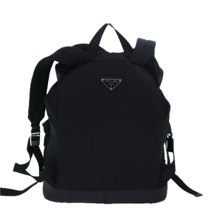 Prada Double Front Pocket Backpack Tessuto, BLACK, NYLON, Backpack