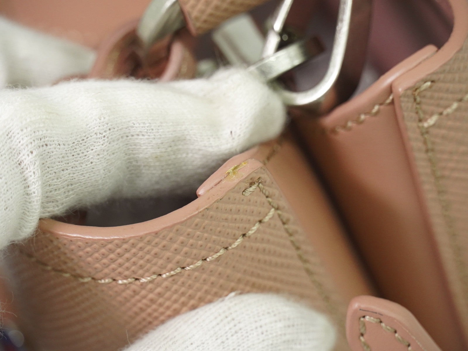 Prada Panier Bucket Bag Saffiano Leather, BEIGE, LEATHER, Crossbody bag