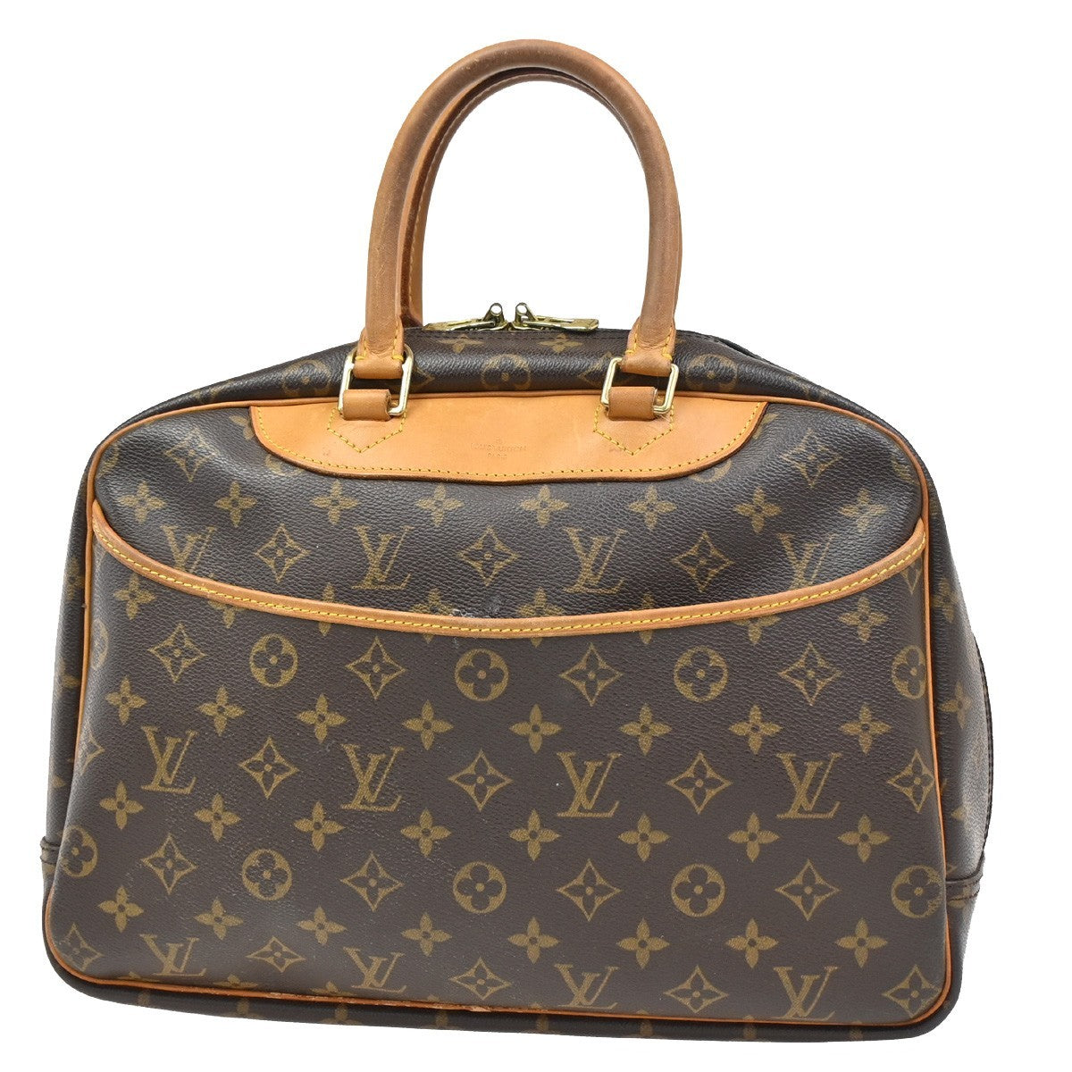 Louis Vuitton Deauville Handbag Monogram Canvas, BROWN, LEATHER, Handbag