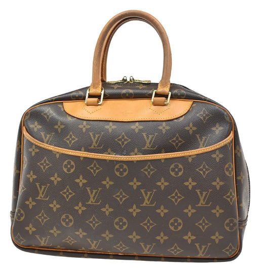 Louis Vuitton Deauville Handbag Monogram Canvas, BROWN, LEATHER, Handbag