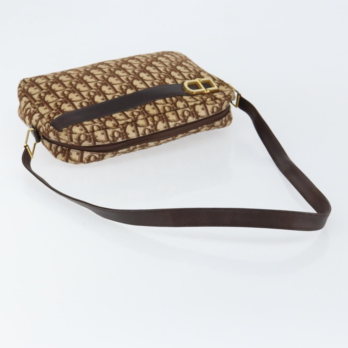 Christian Dior Vintage Trotter Crossbody Bag Diorissimo Coated Canvas, BROWN, CANVAS, Shoulder bag