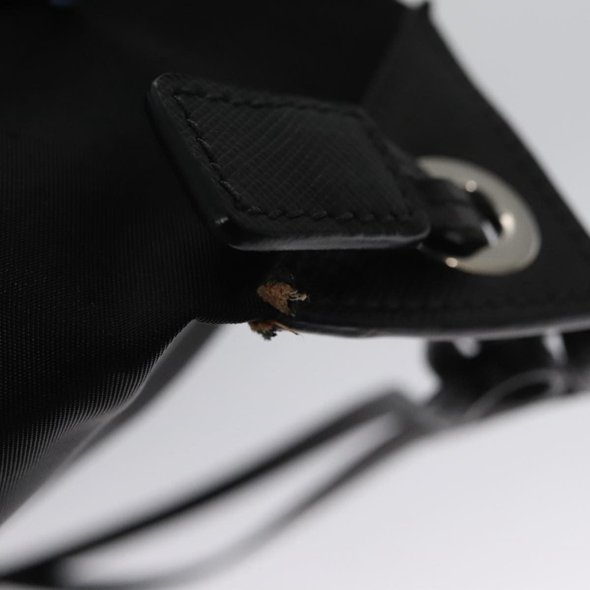 Prada Logo Drawstring Backpack Tessuto with Printed Saffiano, BLACK, NYLON, Backpack