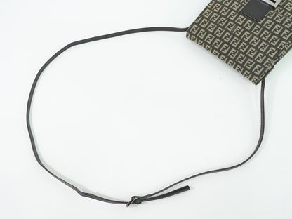 Fendi Mamma Baguette Shoulder Bag Canvas, BROWN, CANVAS, Shoulder bag