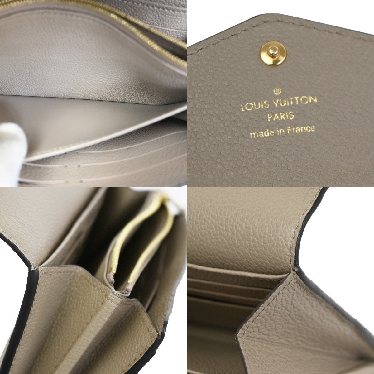 Louis Vuitton Portefeuille Sarah Wallet Monogram Empreinte, BEIGE, LEATHER, Wallets