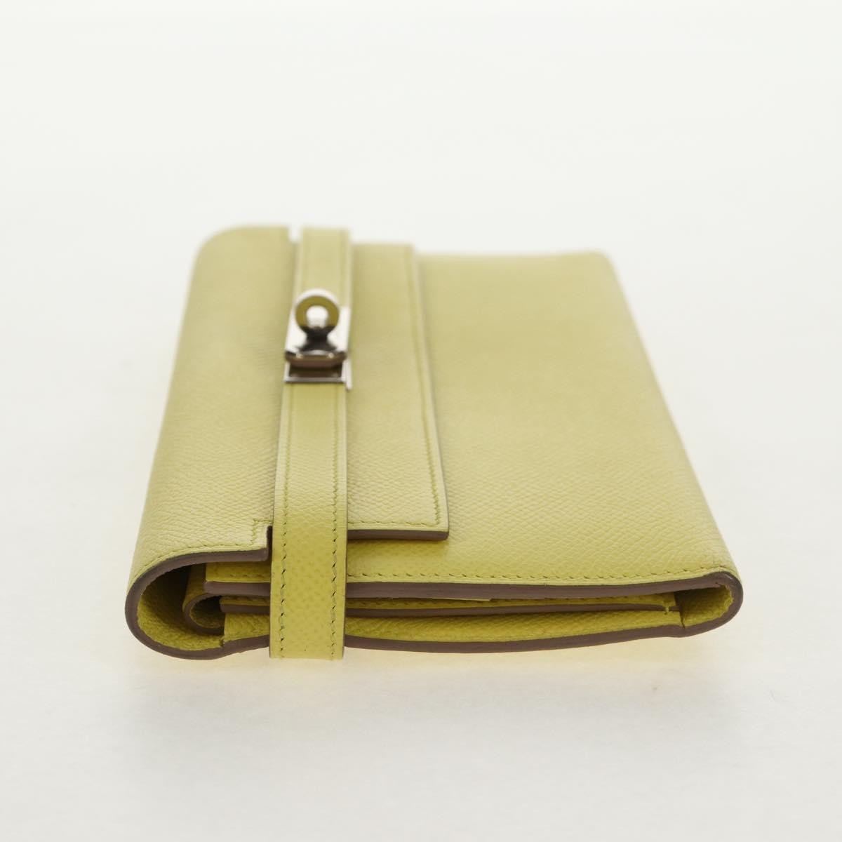 Hermes Kelly Wallet Epsom, YELLOW, LEATHER, Wallets