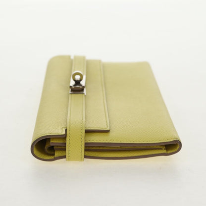 Hermes Kelly Wallet Epsom, YELLOW, LEATHER, Wallets