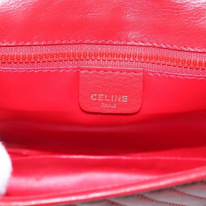 Celine Chain Shoulder Bag Leather, RED, LEATHER, Shoulder bag