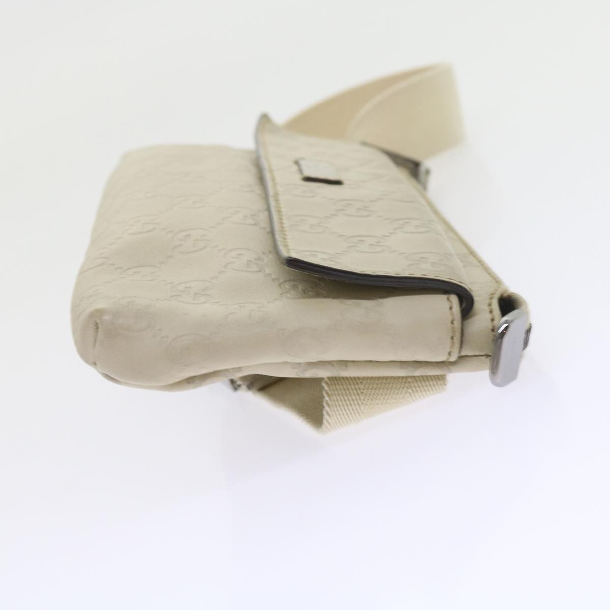 Gucci Waist Belt Bag Guccissima, WHITE, LEATHER, Shoulder bag