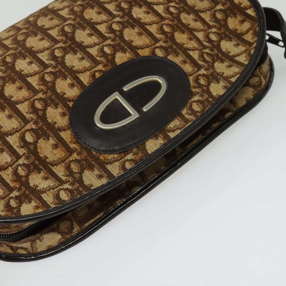 Christian Dior Vintage Trotter Shoulder Bag Canvas, BROWN, CANVAS, Shoulder bag