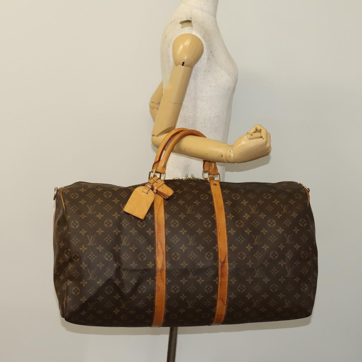 Louis Vuitton Keepall Bandouliere Bag Monogram Canvas, BROWN, CANVAS, Travel bag