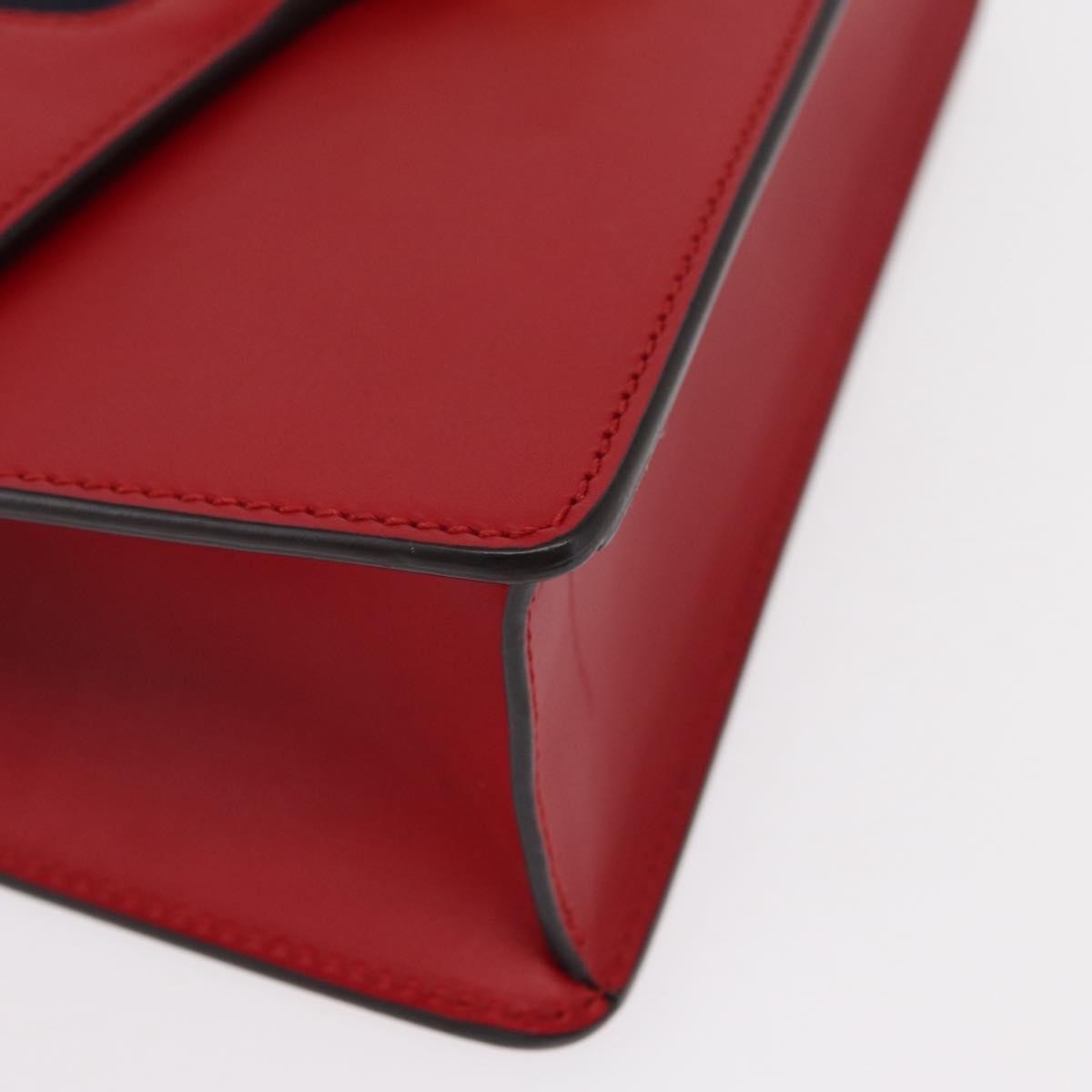 Gucci Sylvie Shoulder Bag Leather, RED, LEATHER, Shoulder bag