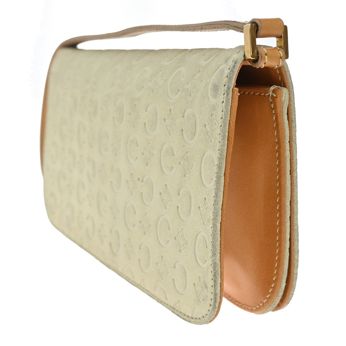 Celine C Macadam Shoulder bag Suede, BEIGE, SUEDE, Clutche & pouche