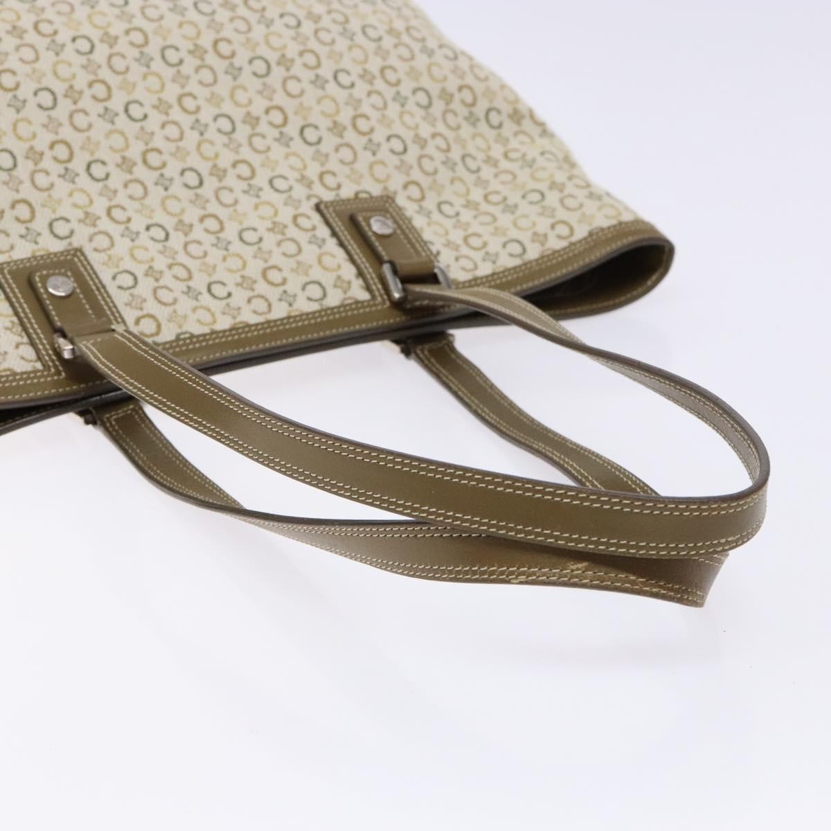 Celine Vintage Macadam Shoulder Bag Canvas, KHAKI, CANVAS, Shoulder bag