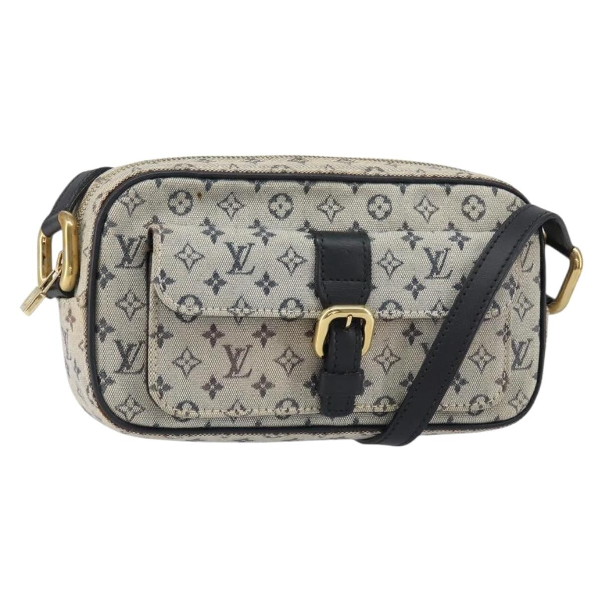 Louis Vuitton Juliette Crossbody Bag Mini Lin, BLUE, CANVAS, Shoulder bag