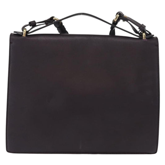 Salvatore Ferragamo Gancini Shoulder Bag Leather, PURPLE, LEATHER, Shoulder bag