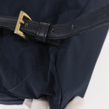 Prada Buckle Backpack Quilted Tessuto, NAVY, NYLON, Backpack