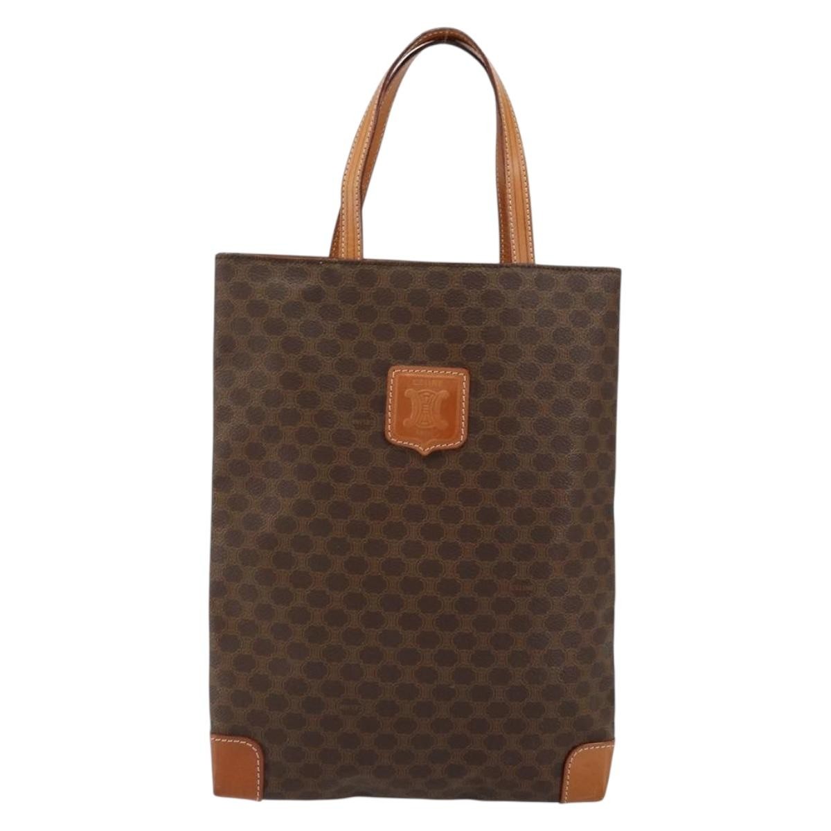 Celine Vintage Macadam Tote bag Canvas, BROWN, CANVAS, Tote bag