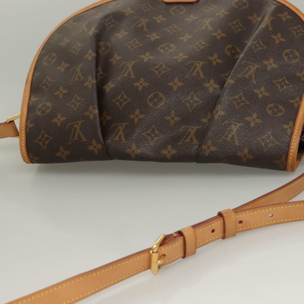Louis Vuitton Menilmontant Handbag Monogram Canvas, BROWN, CANVAS, Shoulder bag