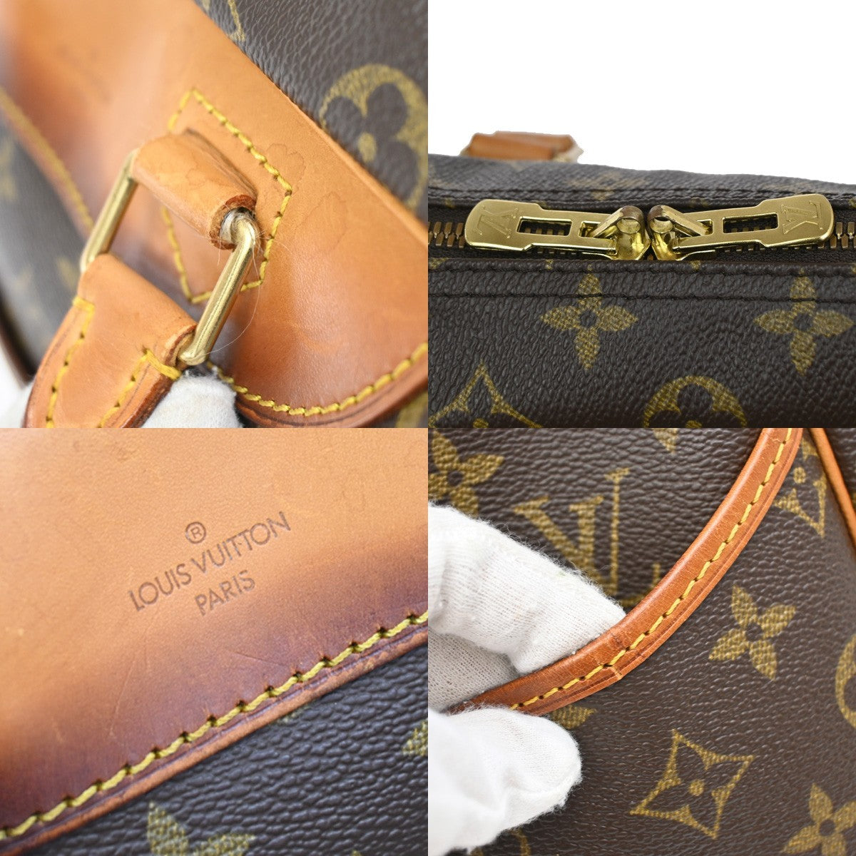 Louis Vuitton Deauville Handbag Monogram Canvas, BROWN, CANVAS, Handbag