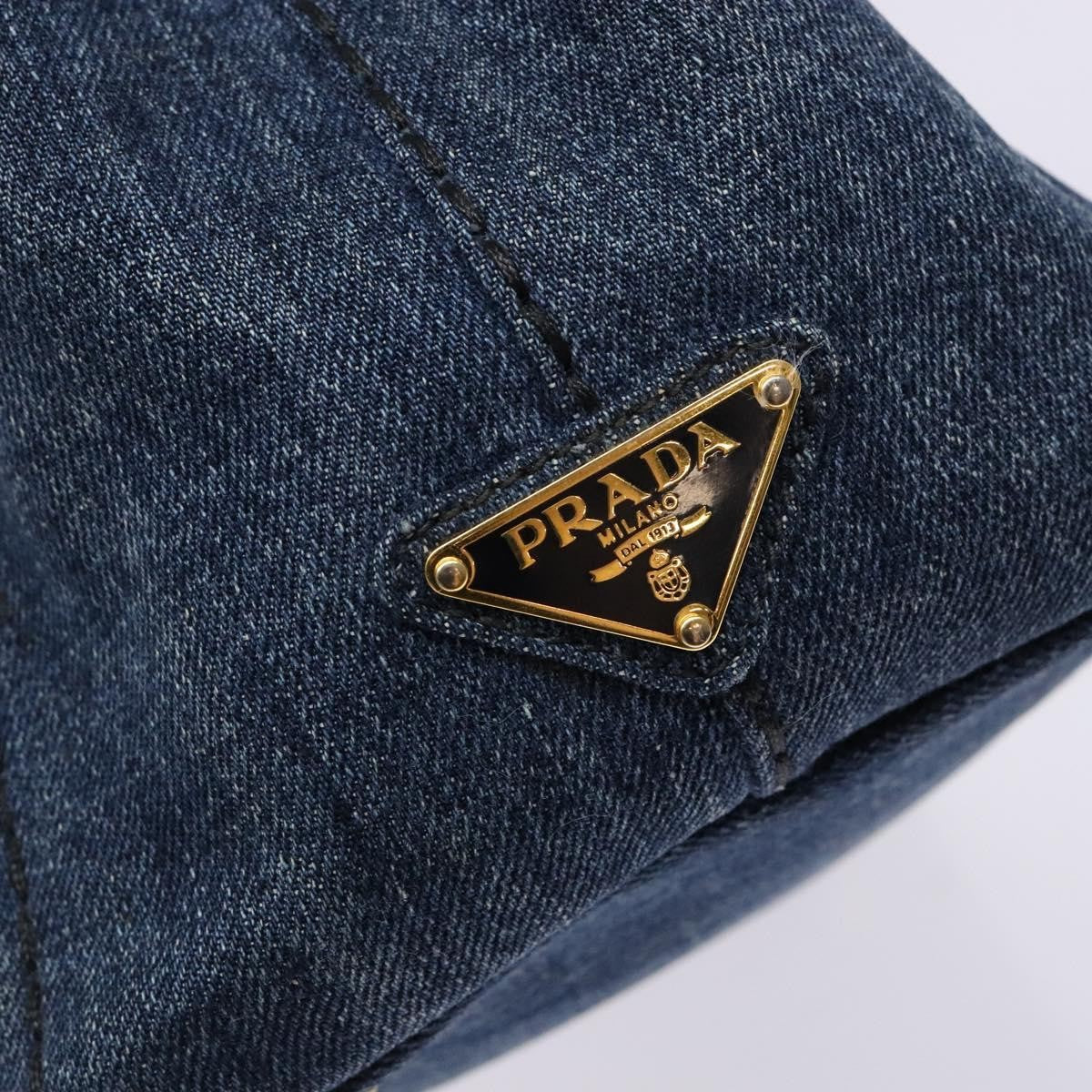 Prada Canapa Convertible Tote Denim, BLUE, DENIM_JEANS, Tote bag