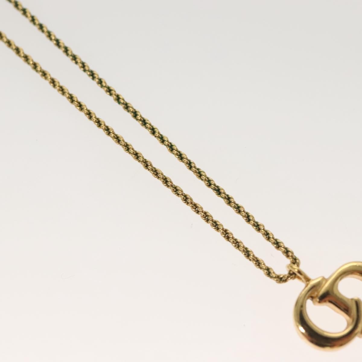 Christian Dior CD Pendant Necklace Metal, GOLD, METAL, Necklace