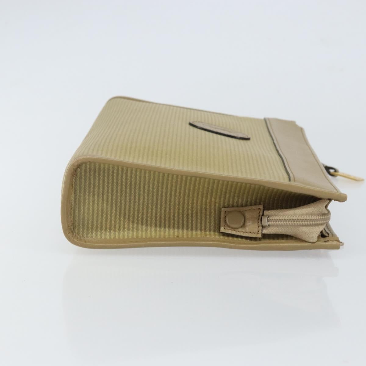Saint Laurent Zip Pouch Leather, BEIGE, LEATHER, Clutche & pouche
