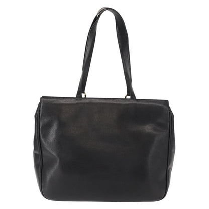 Salvatore Ferragamo Gancini Tote Leather, BLACK, LEATHER, Tote bag