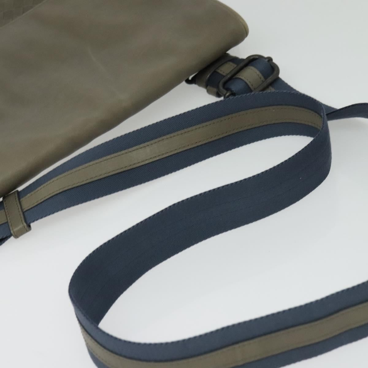 Bottega Veneta Vintage Flap Shoulder Bag Intrecciato leather, GRAY, LEATHER, Shoulder bag