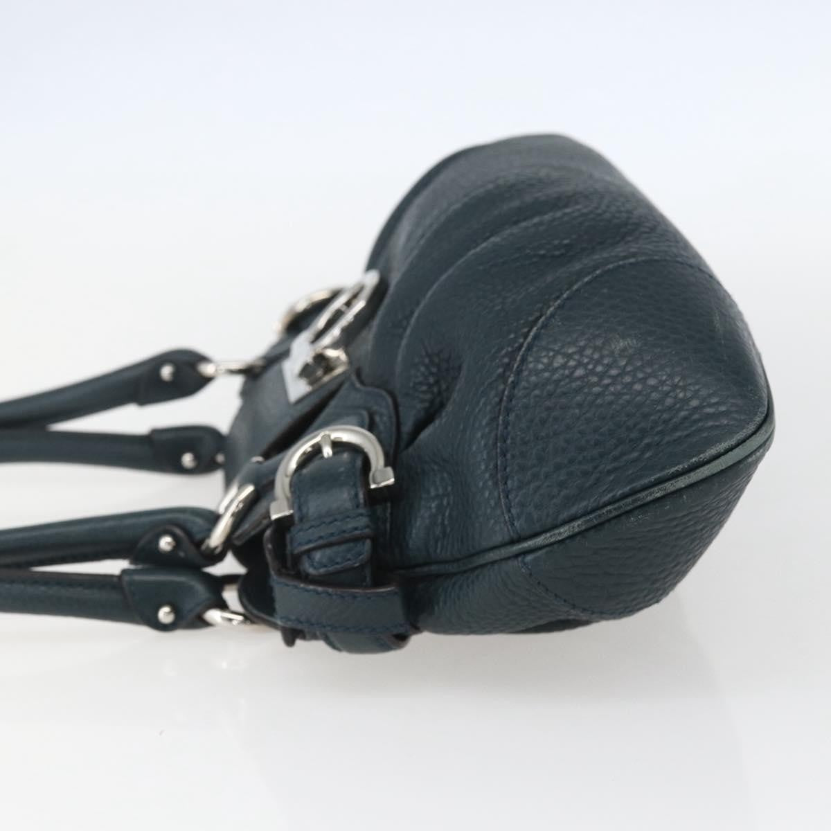 Salvatore Ferragamo Gancini handbag Leather, GREEN, LEATHER, Handbag