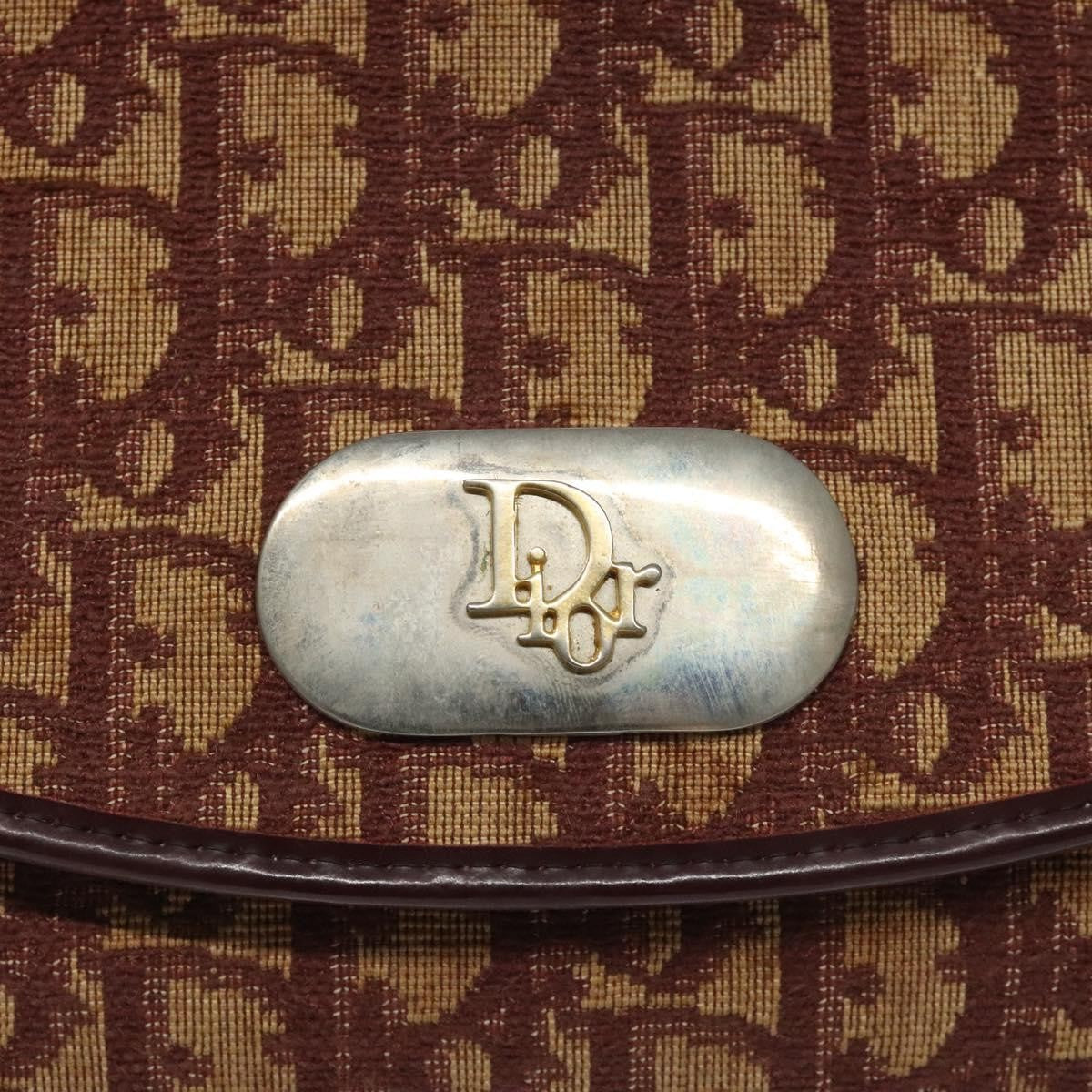 Christian Dior Vintage Trotter Flap Shoulder Bag Canvas, RED, CANVAS, Shoulder bag