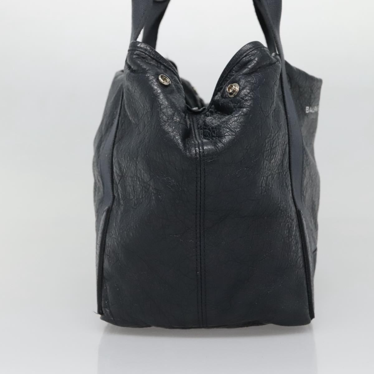 Balenciaga Navy Cabas Leather, BLACK, LEATHER, Tote bag