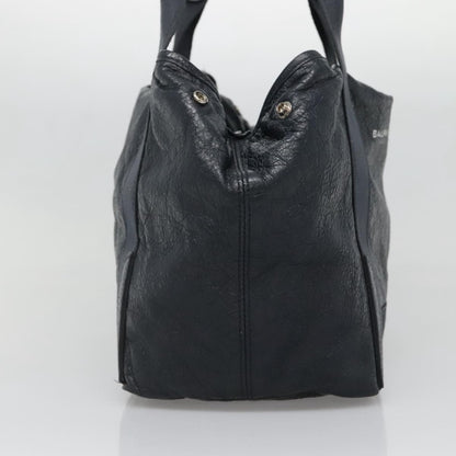 Balenciaga Navy Cabas Leather, BLACK, LEATHER, Tote bag