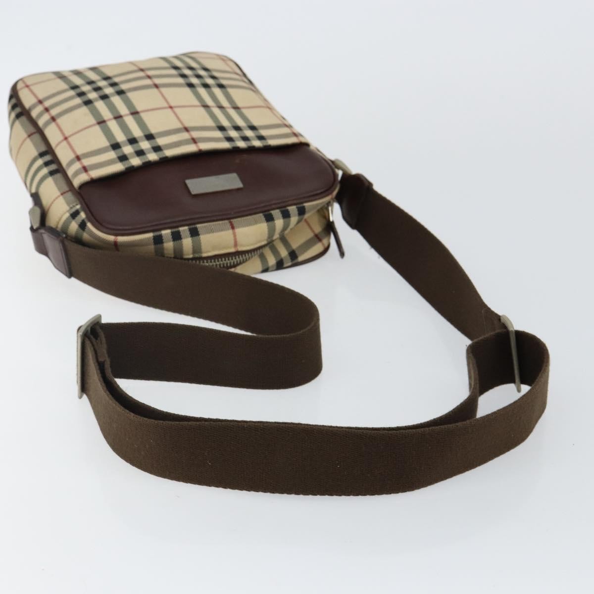 Burberry Zip Messenger Bag Nova check Canvas and Leather, BEIGE, CANVAS, Shoulder bag