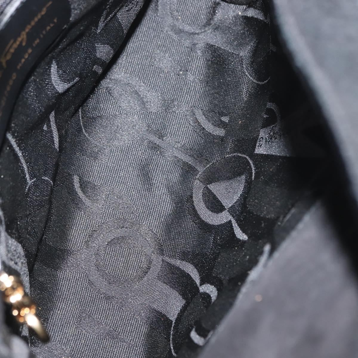 Salvatore Ferragamo Gancini Shoulder Bag Suede, BLACK, SUEDE, Shoulder bag