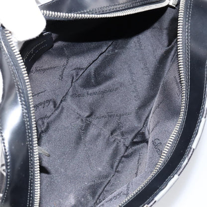 Salvatore Ferragamo Gancini handbag Leather, BLACK, LEATHER, Handbag