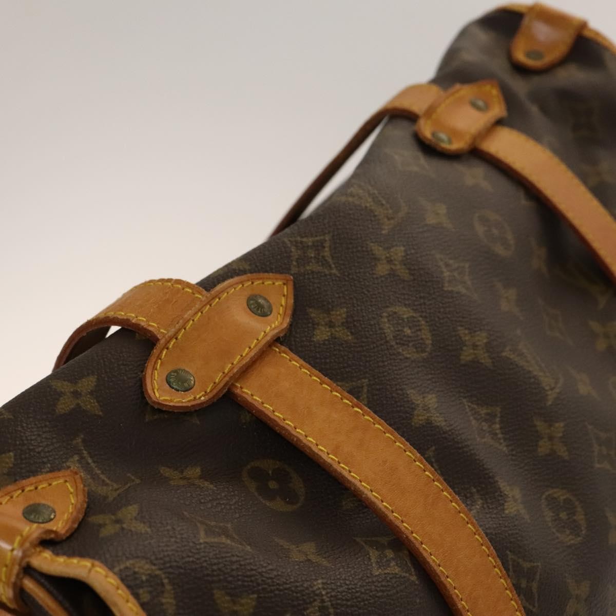 Louis Vuitton Saumur Handbag Monogram Canvas, BROWN, CANVAS, Shoulder bag